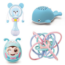 Baby hand grabbing tooth ball grinding tooth stick bite 6-12 months baby educational toy Manhattan hand grip ball