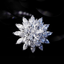 Luxury temperament three layers rotating zircon crystal snow bra needle high grade design sensitive tip accessories