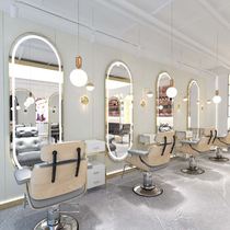 Net red hairdressing mirror single-sided with lamp barber shop mirror stage tide hanging wall mirror cabinet one hair salon special mirror