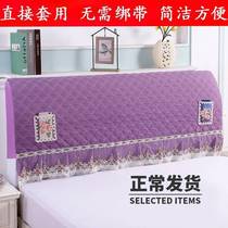 ins Nordic velvet bunk bed head hood elastic all-bag cloth art 1 5 m 1 8m arched leather bed solid wood bed