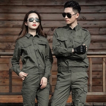 Summer work clothes suit mens thin short-sleeved cotton labor insurance clothes wear-resistant and breathable summer long-sleeved electric welding work clothes