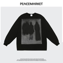 PEACEMARKET early autumn dark men and women oversize loose clothes Tide brand American hip hop long sleeve T-shirt