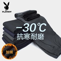 Playboy assault pants men winter plus velvet padded waterproof windproof mountaineering pants outdoor cold-proof fleece pants women