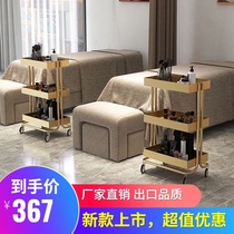 New beauty car cart nail art eyelashes barber shop special cart high-end pattern embroidery storage mobile shelf