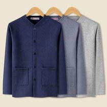 Elderly thermal underwear for mens blouses with three layers of thickened pure cotton cardiovert for the cardiovert and sending dad to the grandpa