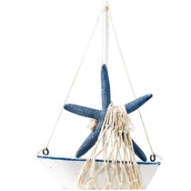 Simulated sailboat model ornaments Mediterranean style wooden craft boat smooth sailing boat fishing boat