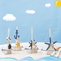   Mediterranean decoration sailing boat model small ornaments Smooth sailing wood craft gifts pirate wooden boat fishing boat passenger