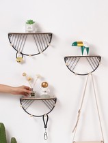 Wall shelf guest bedroom non-perforated partition shelf Wall wall hanging living room TV background wall decoration