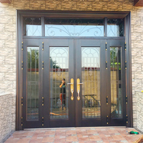 Villa door Double door Zinc alloy glass door Entrance door Open door Copper door door household rural courtyard