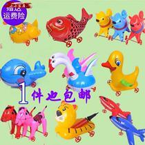  Pull line inflatable childrens cartoon swing ground push carrier PVC animal pull car stall toy Mainland China neutral 2 years old