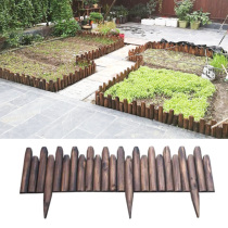 Garden stake guardrail fence outdoor courtyard solid wood fence flower bed decoration carbonized anticorrosive wood insert ground wooden fence