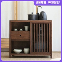 New Chinese tea cabinet under the bucket solid wood side cabinet old elm wood indoor living room side small boiling water Cabinet one