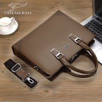 Dosen kangaroo mens bag retro handbag horizontal large-capacity multi-compartment mens business bag computer briefcase men