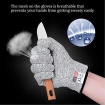 Manufacturers Grade 5 HPPE Cut Resistant Gloves Kitchen Woodworking Garden Kill Fish Cut Oyster Slaughter With Knife Sharpener