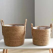 Nordic straw flowerpot rattan flowerpot extra large flower basket basket green rattan creative woven bamboo woven flowerpot