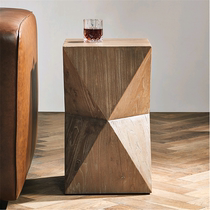 Nordic solid wood pier log stool hotel ornaments bedside stool coffee table square stool square stool creative art side corner