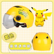 Child safety helmet Pikachu 4-year-old boy and girl electric car Four Seasons Universal Child summer sunscreen helmet