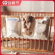 Cotton crib storage bag hanging bag baby bedside diaper diaper diaper diapers storage bedside storage bag