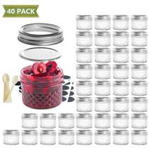40PCS Diamond Caviar Glass Bottle Set Mini Canning Jars 120m