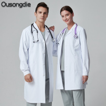 Ou Songdi medical white coat Physician male long-sleeved doctor uniform female medical staff overalls can be customized logo