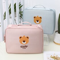 (Teddy Bear) brand certificate multi-card storage bag multi-function set lever large capacity document passport real estate certificate