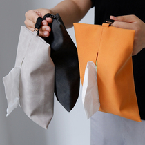 Car tissue cover European and American sheep bar hair leather sanitary paper towel storage bag simple household box hanging paper bag