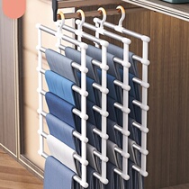 Pants storage floor pants rack Wardrobe built-in hanging pants rack Clothing magic multi-function folding multi-layer storage rack
