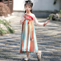 2021 New Tang dress girl Hanfu Spring and Autumn Chinese style children Super fairy elegant skirt little girl dress summer