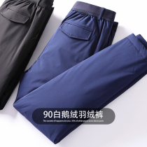 Mengkou private northeast thick down pants men and women wear cold and warm high-end white goose down outdoor self-cultivation and leisure