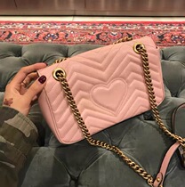Gucci new Marmont Double G wave pattern classic small love chain shoulder hardware film suitable
