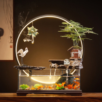 New creative super white glass landscaping ecological fish tank living room small mini office desktop small fish tank set