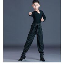 Less PediaLatin Dance Suit Mens Summer New Short Sleeves Practice BoysPerformance Suit Boys Training Costumes