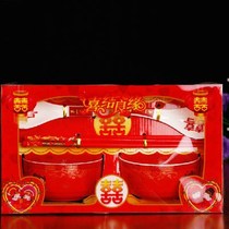 Wedding set Bowl wedding bowl chopsticks set woman dowry mothers family to bowl red bowl Happy Bowl chopsticks wedding supplies