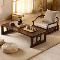 Solid Wood tatami tea table Japanese floating window table modern simple kang table new Chinese old elm small short tea table