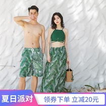 Swimsuit 2021 new couple swimsuit 2021 new couple thin beach resort spa three-piece skirt