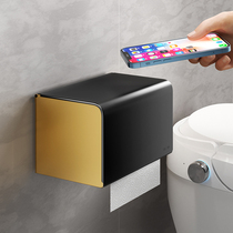 Space aluminum toilet waterproof hand wipe paper box toilet large roll paper wall-mounted non-perforated storage box paper towel tube