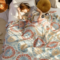 Towels are made of cotton adult summer cotton six floors gauze household old towel blanket three pieces of bed sheets cooled by summer