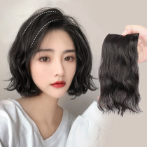 Wig real hair full real hair perm wig wig short hair increased artifact hair pad fluffy sides top head patch