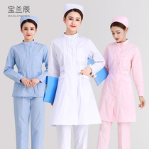 White Coat Of Coat Healer Served with Long sleeves Female Tip Collar Split Suits Lab Work Suit Left Partial Knead