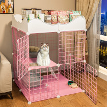 Cat cage home indoor super large free space cat small kitten Villa cat house two floors with toilet one