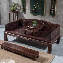 Luohan bed solid wood old elm living room furniture New Chinese style modern sofa bed small apartment push pull collapse Luohan bed