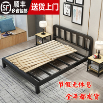 Iron bed double bed 18 meters modern simple iron bed thickened reinforced 1 5m luxury single net red iron frame bed