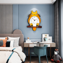 Cartoon wall clock bedroom creative cute clock Childrens room household wall clock net red mute fashion simple table
