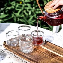 Enjoy bubble tea cup set flower fruit teapot household boiled fruit tea glass pot heat-resistant afternoon tea candle tea set