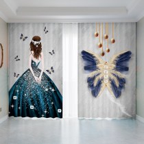 Modern minimal bedroom curtains small fresh beauty salon clothing shop partition curtain teenage room north in wind