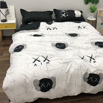 American street trend element mens bed three Sets Black and White personality xx sheets quilt cover student dormitory single