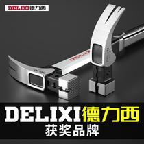 Delixi hammer Woodworking hammer tools Special steel Pure steel one-piece universal hammer nail hammer Small multi-function sheep horn hammer