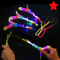Hot sale stall supply Luminous slingshot catapult flying arrow with light Childrens toys Scan code Night Market to push small gifts