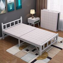 2021 new folding bed household 90 cm single bed nap bed hard bed 1 meter 2 duty room rental house Adult