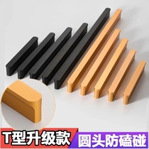 Round head T-shaped cabinet door handle black aluminum alloy color handle wardrobe modern simple handle cabinet drawer handle